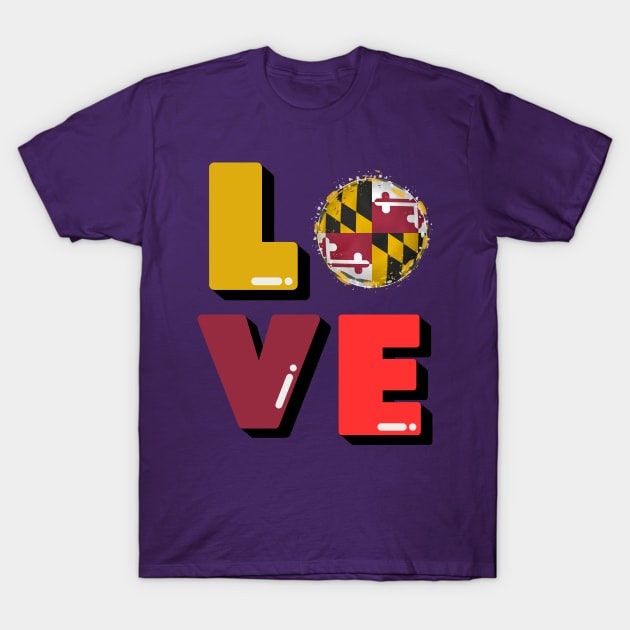 MARYLAND STATE LOVE SET DESIGN T-Shirt by The C.O.B. Store